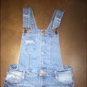 jean short overalls